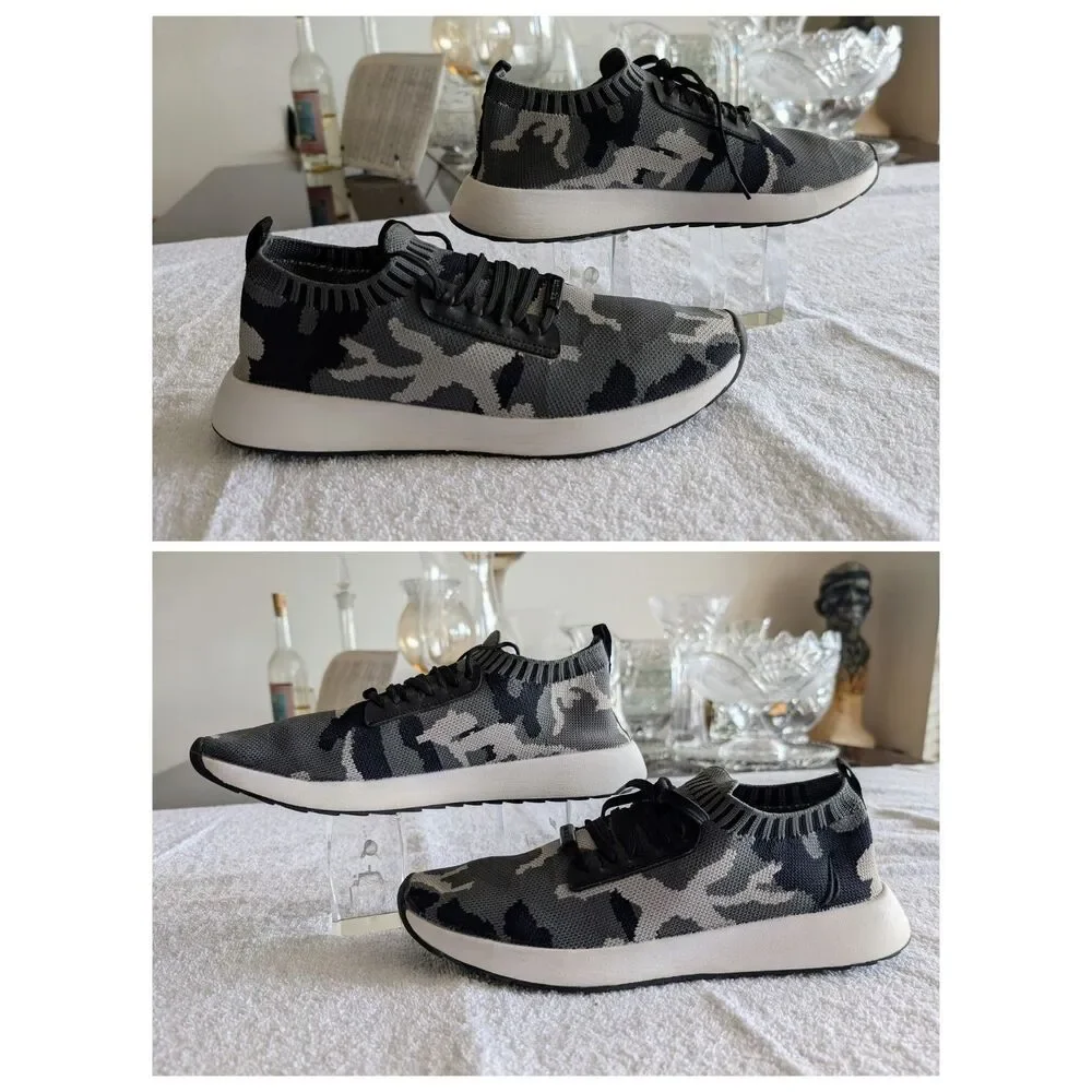 Nautica Gray Camo Knit Sneakers Sock Lace Up Athletic Shoes Men's 9.5